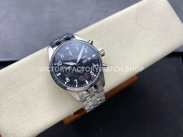 BLS Factory IWC Pilot Chronograph IW388111 41mm Steel Arabic Numerals Black Dial (3) BLS Factory IWC Pilot Chronograph IW388111 41mm Full Steel Arabic Numerals Black Dial