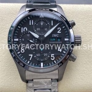 BLS Factory IWC Pilot Chronograph IW388307 41mm Full Steel Arabic Numerals Black Dial (4) BLS Factory IWC Pilot Chronograph IW388307 41mm replica watch