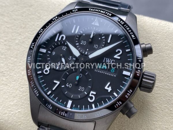 BLS Factory IWC Pilot Chronograph IW388307 41mm Full Steel Arabic Numerals Black Dial (6) BLS Factory IWC Pilot Chronograph IW388307 41mm Full Steel Arabic Numerals Black Dial