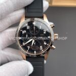 BLS Factory IWC Pilot Chronograph IW388309 41mm Rose Gold Rubber Strap Arabic Numerals Black Dial (6) BLS Factory IWC Pilot Chronograph IW388309 41mm black dial replica watch