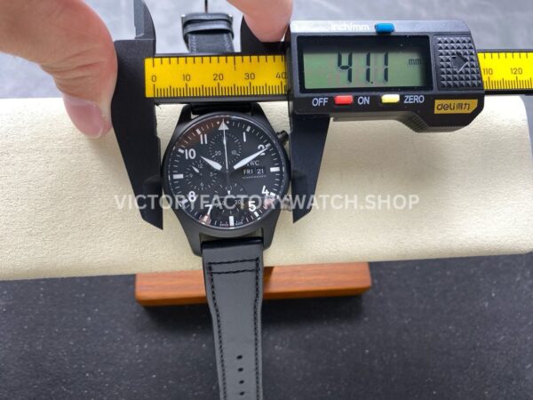 BLS Factory IWC Pilot Chronograph Top Gun IW388106 41mm Ceramic Leather Strap Black Dial (10) BLS Factory IWC Pilot Chronograph Top Gun IW388106 41mm Ceramic Leather Strap Black Dial