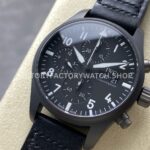 BLS Factory IWC Pilot Chronograph Top Gun IW388106 41mm Ceramic Leather Strap Black Dial (2) BLS Factory IWC Pilot Chronograph Top Gun IW388106 41mm Ceramic Leather Strap Black Dial