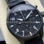 BLS Factory IWC Pilot Chronograph Top Gun IW388106 41mm Ceramic Leather Strap Black Dial (3) BLS Factory IWC Pilot Chronograph Top Gun IW388106 41mm Ceramic Leather Strap Black Dial