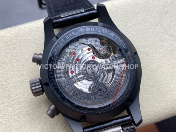 BLS Factory IWC Pilot Chronograph Top Gun IW388106 41mm Ceramic Leather Strap Black Dial (9) BLS Factory IWC Pilot Chronograph Top Gun IW388106 41mm Ceramic Leather Strap Black Dial
