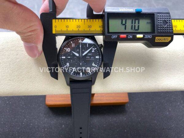 BLS Factory IWC Pilot Chronograph Top Gun IW388106 41mm Ceramic Rubber Strap Black Dial (8) BLS Factory IWC Pilot Chronograph Top Gun IW388106 41mm Ceramic Rubber Strap Black Dial