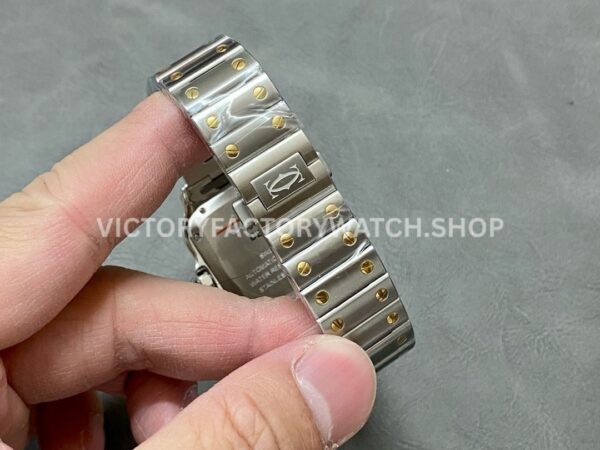 BV Factory Cartier Santos W2SA0007 35.1mm Yellow Gold Steel Roman Numerals White Dial (7) BV Factory Cartier Santos W2SA0007 35.1mm Yellow Gold Steel Roman Numerals White Dial