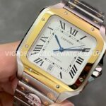 BV Factory Cartier Santos W2SA0009 39.8mm Yellow Gold Bezel Roman Numerals White Dial (6) BV Factory Cartier Santos W2SA0009 39.8mm Yellow Gold Bezel Roman Numerals White Dial
