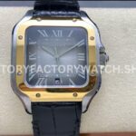 BV Factory Cartier Santos W2SA0030 grey dial leather strap