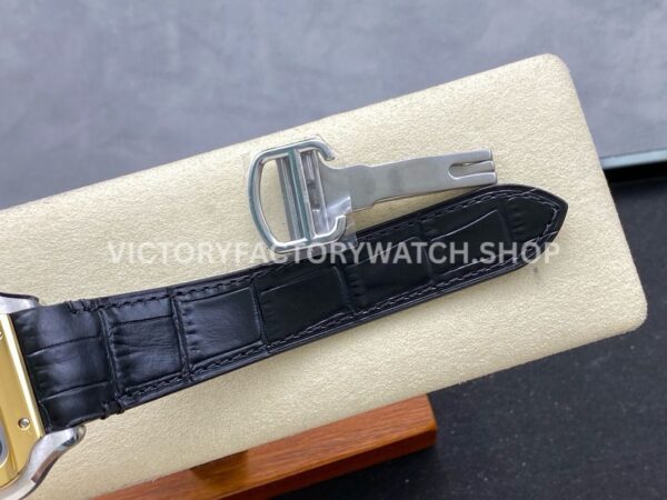 BV Factory Cartier Santos W2SA0030 39.8mm Yellow Gold Bezel Leather Strap Roman Numerals Grey Dial