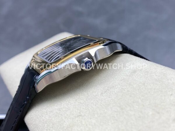 BV Factory Cartier Santos W2SA0030 39.8mm Yellow Gold Bezel Leather Strap Roman Numerals Grey Dial