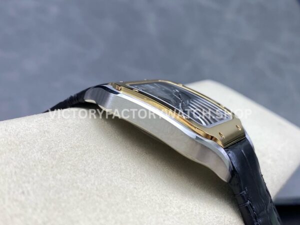BV Factory Cartier Santos W2SA0030 39.8mm Yellow Gold Bezel Leather Strap Roman Numerals Grey Dial