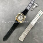 BV Factory Cartier Santos W2SA0030 39.8mm Yellow Gold Bezel Leather Strap Roman Numerals Grey Dial