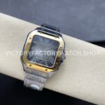 BV Factory Cartier Santos W2SA0030 39.8mm Yellow Gold Bezel Roman Numerals Grey Dial