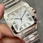 BV Factory Cartier Santos WSSA0009 39.8mm Full Steel Roman Numerals White Dial (6) BV Factory Cartier Santos WSSA0009 39.8mm Full Steel Roman Numerals White Dial
