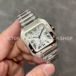 BV Factory Cartier Santos WSSA0018 39.8mm Full Steel Roman Numerals White Dial (4) BV Factory Cartier Santos WSSA0018 39.8mm Full Steel Roman Numerals White Dial