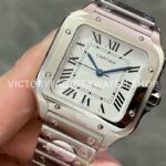 BV Factory Cartier Santos WSSA0018 39.8mm Full Steel Roman Numerals White Dial (6) BV Factory Cartier Santos WSSA0018 39.8mm Full Steel Roman Numerals White Dial