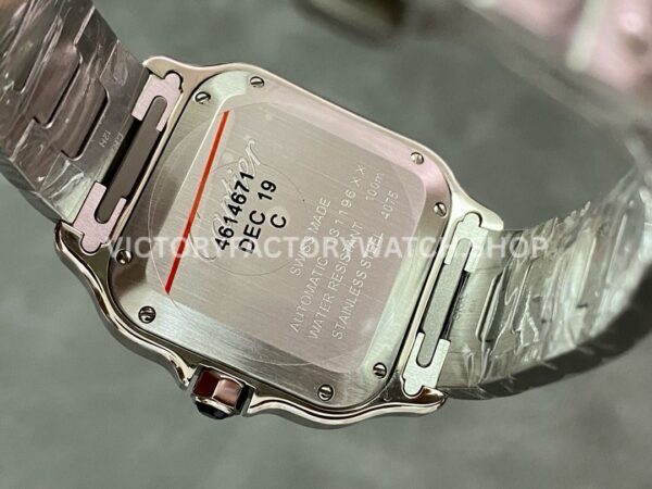 BV Factory Cartier Santos WSSA0018 39.8mm Full Steel Roman Numerals White Dial (8) BV Factory Cartier Santos WSSA0018 39.8mm Full Steel Roman Numerals White Dial