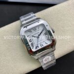 BV Factory Cartier Santos WSSA0029 35.1mm Full Steel Roman Numerals White Dial (11) BV Factory Cartier Santos WSSA0029 35.1mm Full Steel Roman Numerals White Dial
