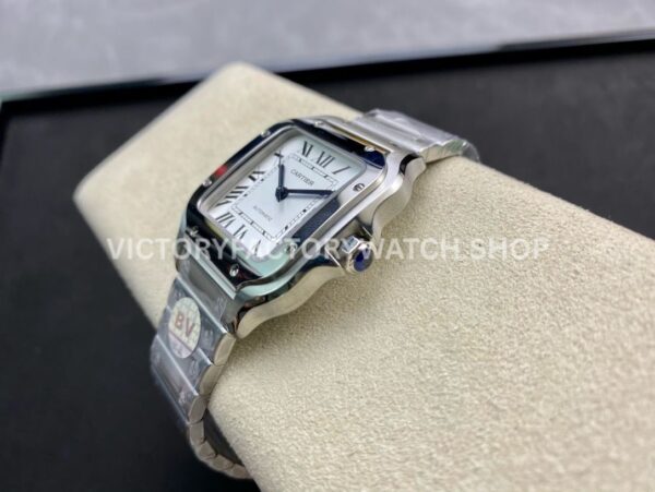 BV Factory Cartier Santos WSSA0029 35.1mm Full Steel Roman Numerals White Dial (3) BV Factory Cartier Santos WSSA0029 35.1mm Full Steel Roman Numerals White Dial