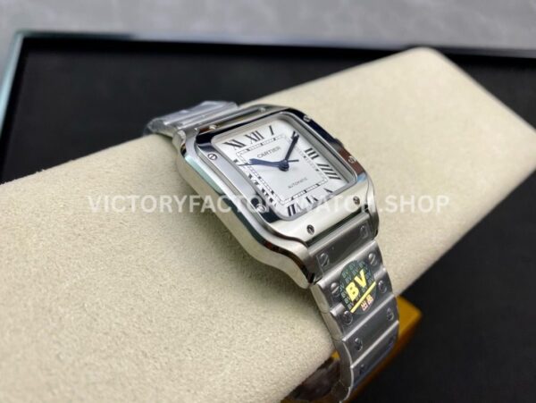 BV Factory Cartier Santos WSSA0029 35.1mm Full Steel Roman Numerals White Dial (9) BV Factory Cartier Santos WSSA0029 35.1mm Full Steel Roman Numerals White Dial
