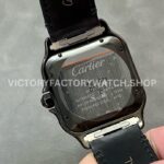 BV Factory Cartier Santos WSSA0039 39.8mm Black Steel Leather Strap Roman Numerals Black Dial