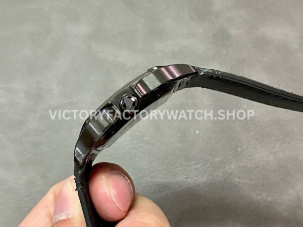 BV Factory Cartier Santos WSSA0039 39.8mm Black Steel Leather Strap Roman Numerals Black Dial