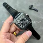 BV Factory Cartier Santos WSSA0039 39.8mm Black Steel Leather Strap Roman Numerals Black Dial