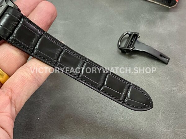 BV Factory Cartier Santos WSSA0039 39.8mm Black Steel Leather Strap Roman Numerals Black Dial