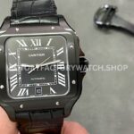 BV Factory Cartier Santos WSSA0039 black dial leather strap