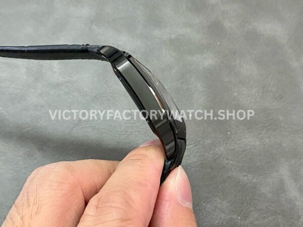 BV Factory Cartier Santos WSSA0039 39.8mm Black Steel Leather Strap Roman Numerals Black Dial