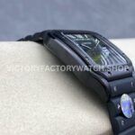 BV Factory Cartier Santos WSSA0039 39.8mm Steel Rubber Strap Roman Numerals Black Dial (3) BV Factory Cartier Santos WSSA0039 39.8mm Black Steel Rubber Strap Roman Numerals Black Dial