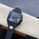BV Factory Cartier Santos WSSA0039 39.8mm Steel Rubber Strap Roman Numerals Black Dial (4) BV Factory Cartier Santos WSSA0039 39.8mm Black Steel Rubber Strap Roman Numerals Black Dial