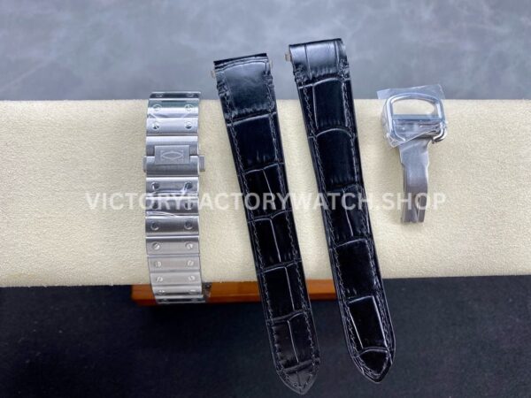 BV Factory Cartier Santos WSSA0061 35.1mm Full Steel Roman Numerals Green Dial (6) BV Factory Cartier Santos WSSA0061 35.1mm Full Steel Roman Numerals Green Dial