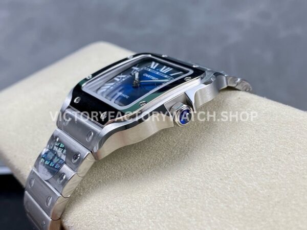 BV Factory Cartier Santos WSSA0063 35.1mm Full Steel Roman Numerals Blue Dial (2) BV Factory Cartier Santos WSSA0063 35.1mm Full Steel Roman Numerals Blue Dial