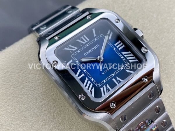 BV Factory Cartier Santos WSSA0063 35.1mm Full Steel Roman Numerals Blue Dial (7) BV Factory Cartier Santos WSSA0063 35.1mm Full Steel Roman Numerals Blue Dial