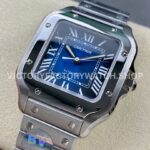 BV Factory Cartier Santos WSSA0063 35.1mm Full Steel Roman Numerals Blue Dial (9) BV Factory Cartier Santos WSSA0063 35.1mm Full Steel Roman Numerals Blue Dial