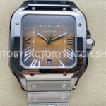 BV Factory Cartier Santos WSSA0064 brown dial steel bracelet