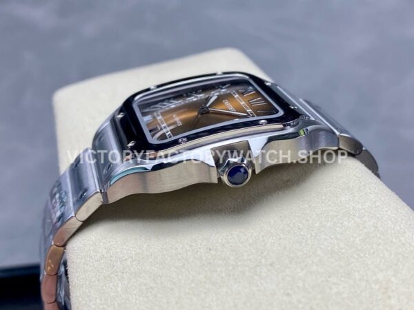 BV Factory Cartier Santos WSSA0064 39.8mm Full Steel Roman Numerals Brown Dial