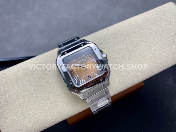 BV Factory Cartier Santos WSSA0064 39.8mm Full Steel Roman Numerals Brown Dial