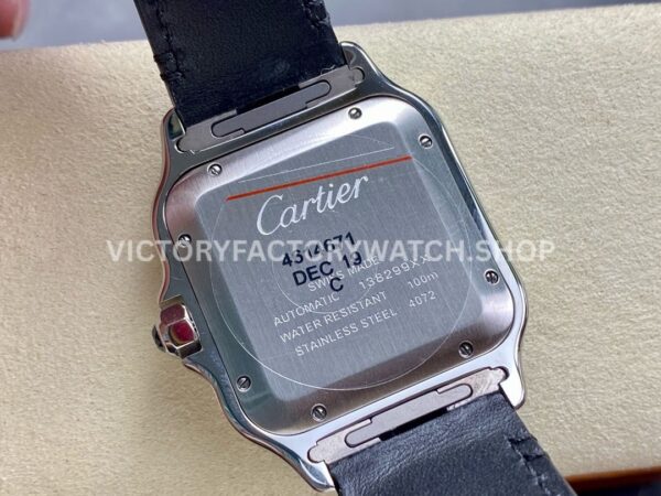 BV Factory Cartier Santos WSSA0064 39.8mm Steel Leather Strap Roman Numerals Brown Dial (7) BV Factory Cartier Santos WSSA0064 39.8mm Steel Leather Strap Roman Numerals Brown Dial