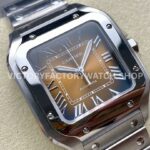 BV Factory Cartier Santos WSSA0065 35.1mm Full Steel Roman Numerals Brown Dial