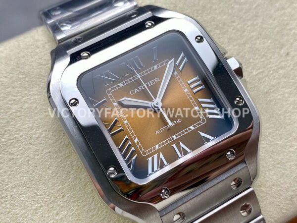 BV Factory Cartier Santos WSSA0065 35.1mm Full Steel Roman Numerals Brown Dial