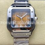 BV Factory Cartier Santos WSSA0065 brown dial steel bracelet