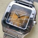 BV Factory Cartier Santos WSSA0065 35.1mm Full Steel Roman Numerals Brown Dial