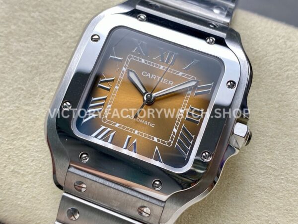 BV Factory Cartier Santos WSSA0065 35.1mm Full Steel Roman Numerals Brown Dial