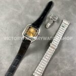 BV Factory Cartier Santos WSSA0065 35.1mm Steel Leather Strap Roman Numerals Brown Dial (6) BV Factory Cartier Santos WSSA0065 35.1mm Steel Leather Strap Roman Numerals Brown Dial