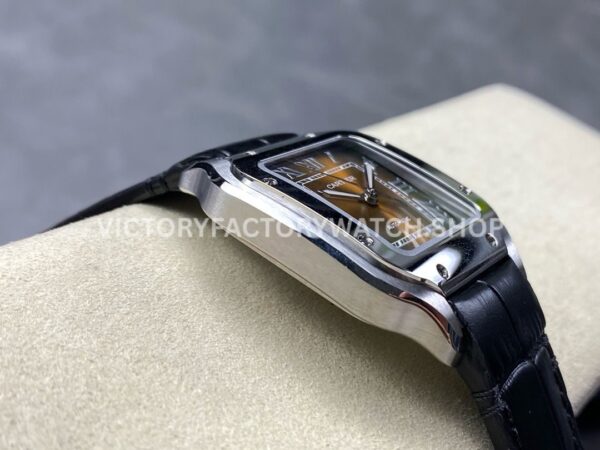 BV Factory Cartier Santos WSSA0065 35.1mm Steel Leather Strap Roman Numerals Brown Dial (7) BV Factory Cartier Santos WSSA0065 35.1mm Steel Leather Strap Roman Numerals Brown Dial