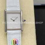 DR Factory Cartier Tank Louis Cartier Special Edition 22mm Steel White Leather Strap White Dial (5) DR Factory Cartier Tank Louis Special Edition white dial leather strap