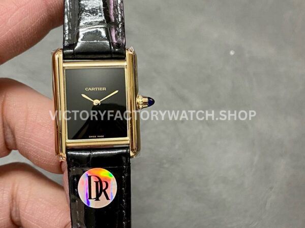 DR Factory Cartier Tank Louis WGTA0091 black dial leather strap