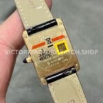 DR Factory Cartier Tank Louis WGTA0091 25.5mm Rose Gold Black Leather Strap Black Dial
